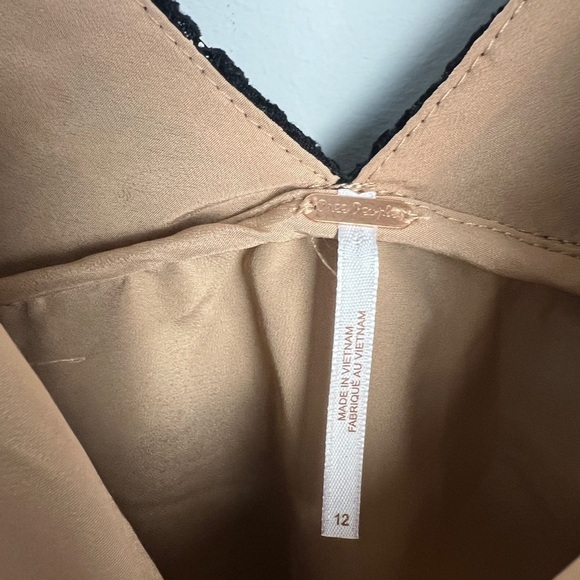 Free People Dangerous Love Mini Dress Black Floral Lace Bohemian Dark Glam Sz 12 - Picture 14 of 16